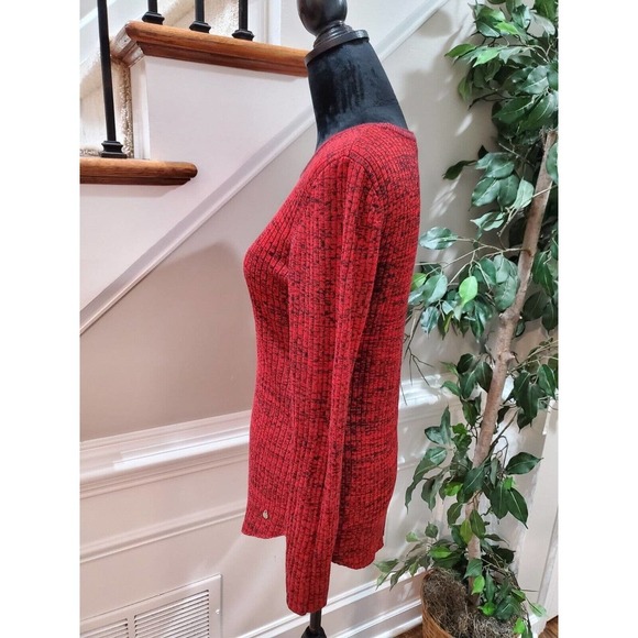Calvin Klein Women's Red Acrylic Round Neck Long Sleeve Pullover Sweater Size S - Picture 5 of 11
